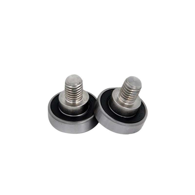 不锈钢螺杆外螺纹型轴承JS600128-F8C5L12M10金属滚轮导向轮