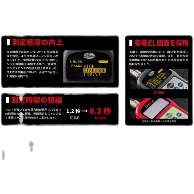 UNITTA 声波皮带张力计 U-550 可替U-508 捕捉皮带的声波