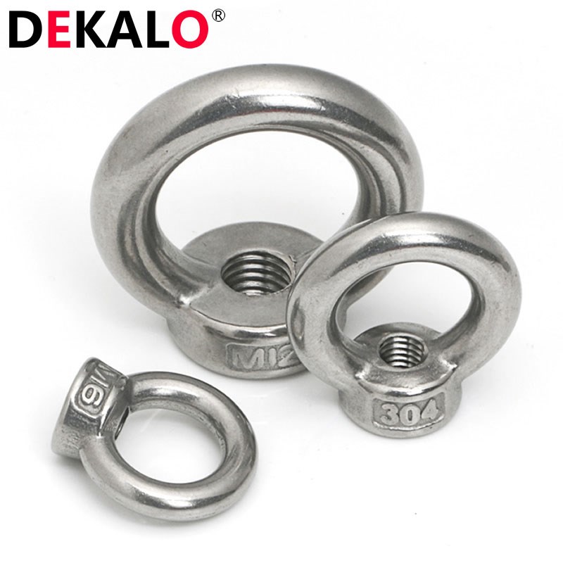 吊环螺母304g不锈钢圆环形船用螺丝帽秋千手拧螺钉母M5M6M8M10-M3