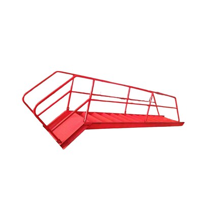 基坑安全防护斜梯上下安全通道基坑梯工地钢结构爬梯平台扶手楼梯