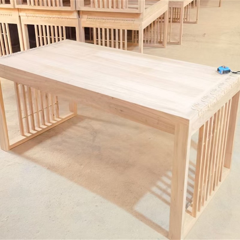 榆木画案餐桌书桌办公桌简约新中式实木茶桌茶台琴桌字台白坯家具