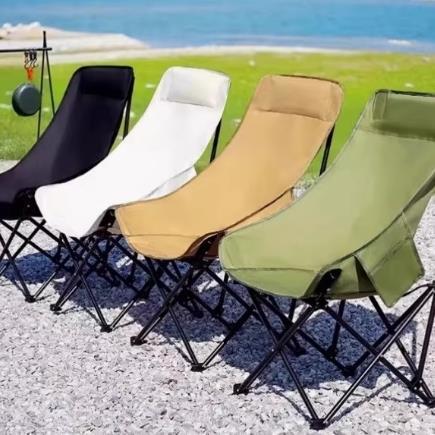 户外折叠椅靠背月亮椅露营便携躺椅钓鱼凳导演椅子沙滩椅野餐旅行