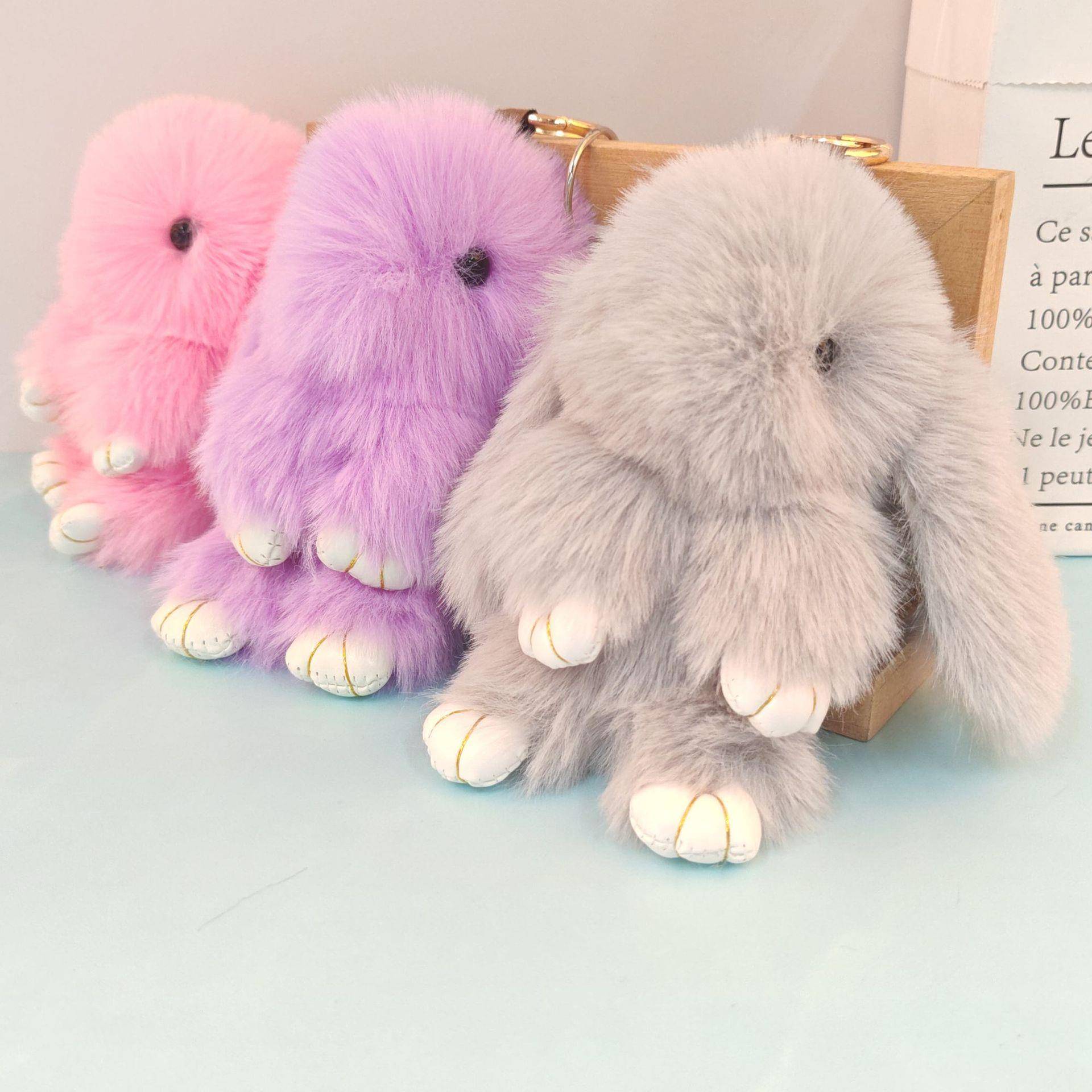 装死兔毛绒玩具公仔玩偶挂件萌小兔子垂耳兔书包可爱钥匙扣