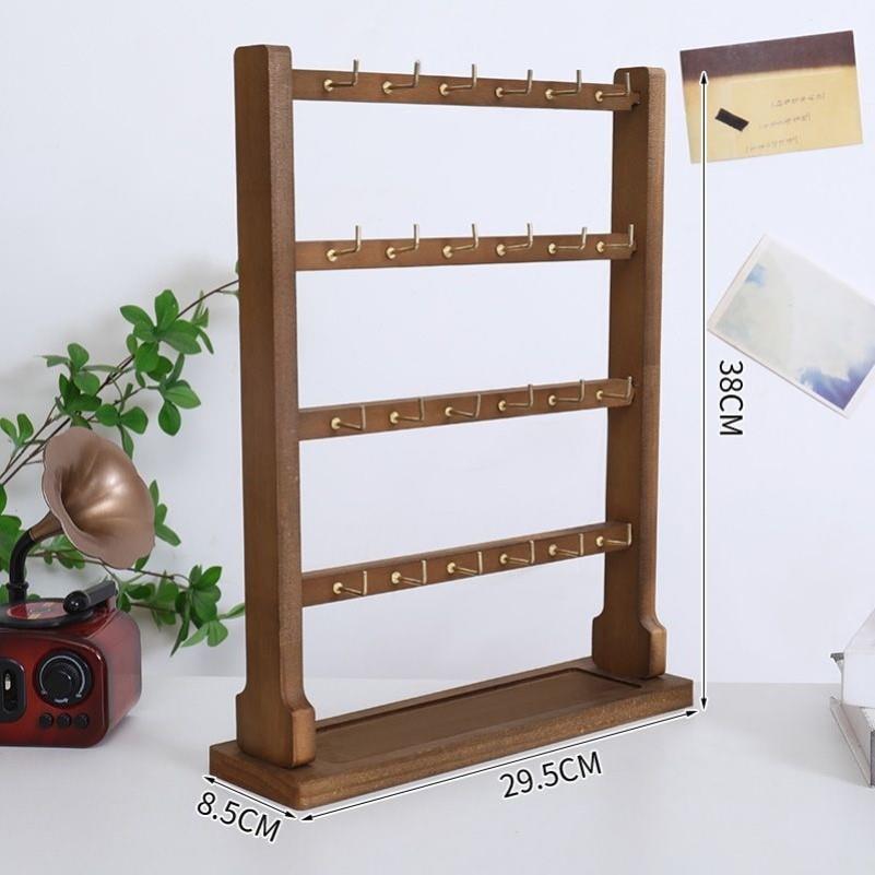 钥匙扣展示架实木珠宝展示架挂钩小珠宝吊架挂钩耳环展示架手镯