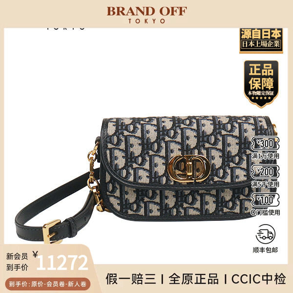 「9.0新」DIOR(迪奥)30 MONTAIGNE AVENUE蓝色帆布斜挎包图片