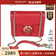 「9.0新」GUCCI G红色牛皮斜挎包 INTERLOCKING 古驰 DOLLAR