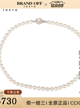 中古95新日本进口商品银灰色海水珍珠串珠项链925465cm