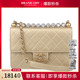 中古9新CHANEL香奈儿透明珍珠LOGO口盖山羊皮斜挎二手奢侈品包包