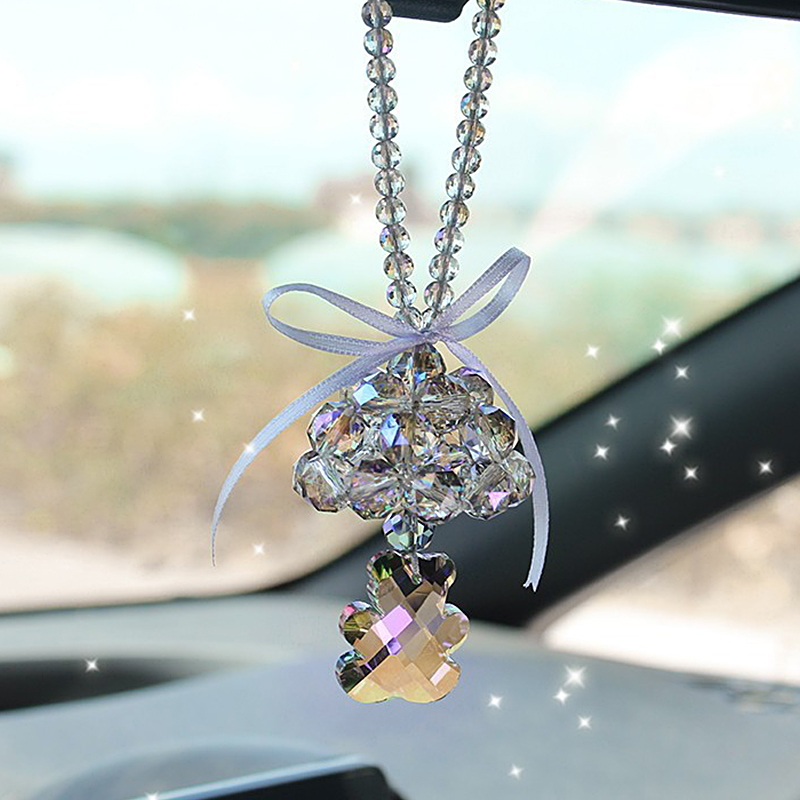 高级感水晶车载挂件汽车内后视镜上装饰用品吊坠女士2025新款礼物
