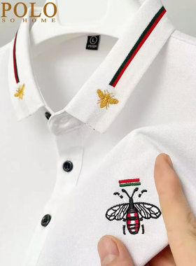 男士短袖POLO衫小蜜蜂刺绣