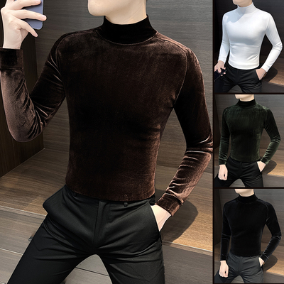 品牌2025新款半高领金丝绒打底衫