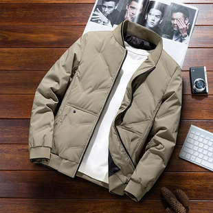 品牌男士短款羽绒服2025冬季新款高品质轻薄羽绒服白鸭绒夹克外套