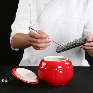 盒防潮储物高档茶罐定 茶叶罐陶瓷密封罐大号家用精品红绿茶包装
