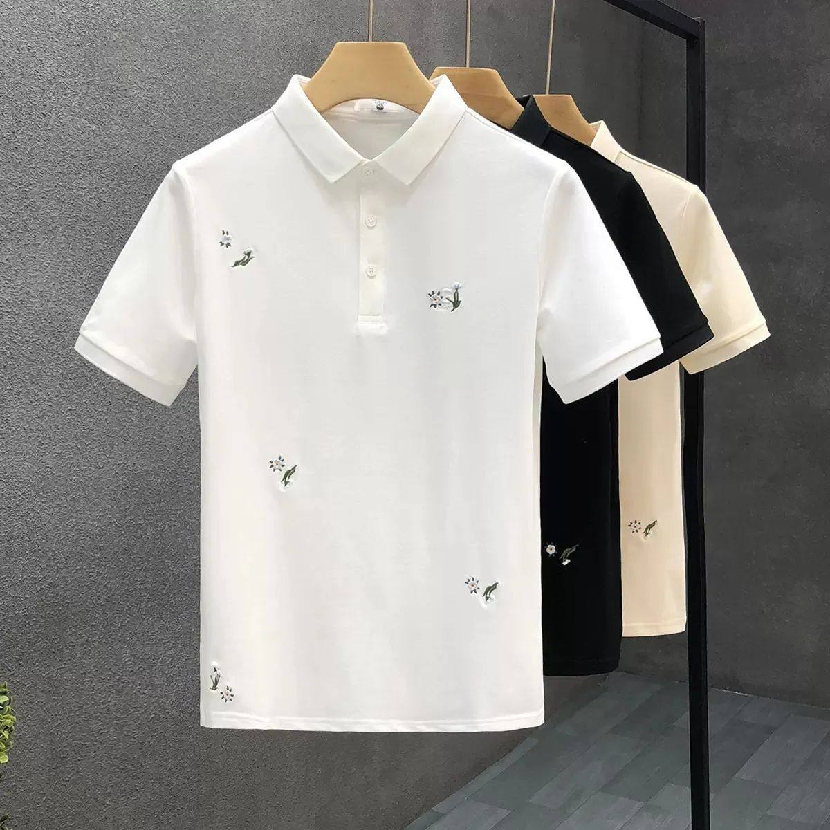 高端刺绣polo衫短袖男潮牌