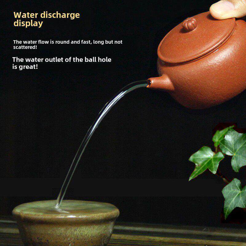 包邮宜兴紫砂壶茶壶吴海良原矿梨皮朱泥壶 170CC纯全手工球孔莲子