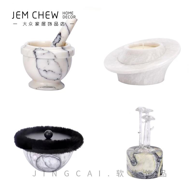 现代轻奢样板房客厅茶几桌面遥控器收纳盒抽纸盒纸巾盒组合装饰