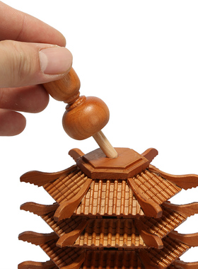 桃木文昌塔摆件木质九层十三层13层办公室书房书桌装饰摆设木雕制