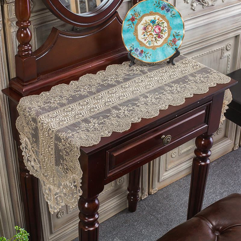 韩式田园风桌旗蕾丝茶几旗唯美简约布艺电视柜斗柜盖布长条桌巾