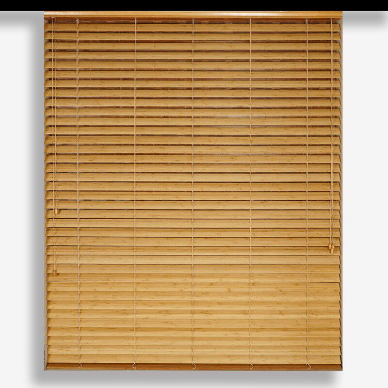 竹木百叶窗帘遮光透气实木百叶窗帘卷帘门帘隔断卧室茶室客厅定制