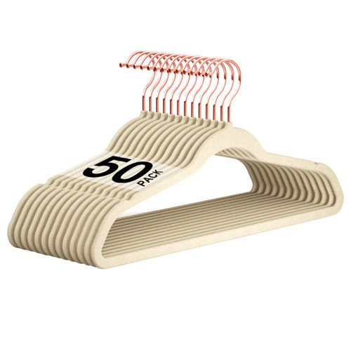植绒衣架50个装防滑衣架大号收纳省空间衣挂无痕不鼓包整理师推荐