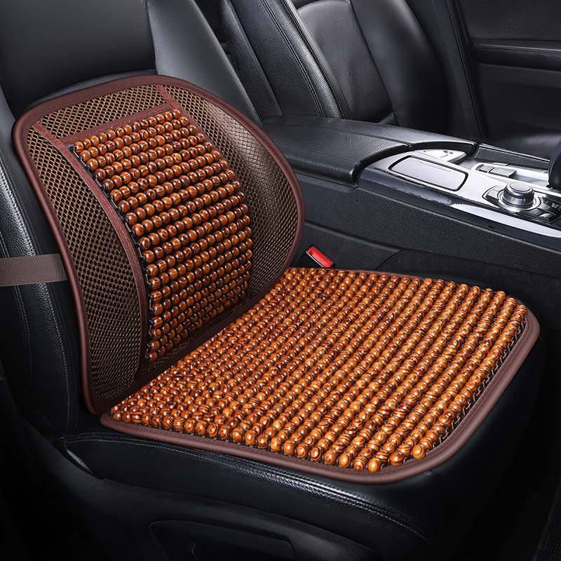 汽车木珠腰靠坐垫夏季透气护腰按摩座垫办公室座椅腰枕靠枕货车用