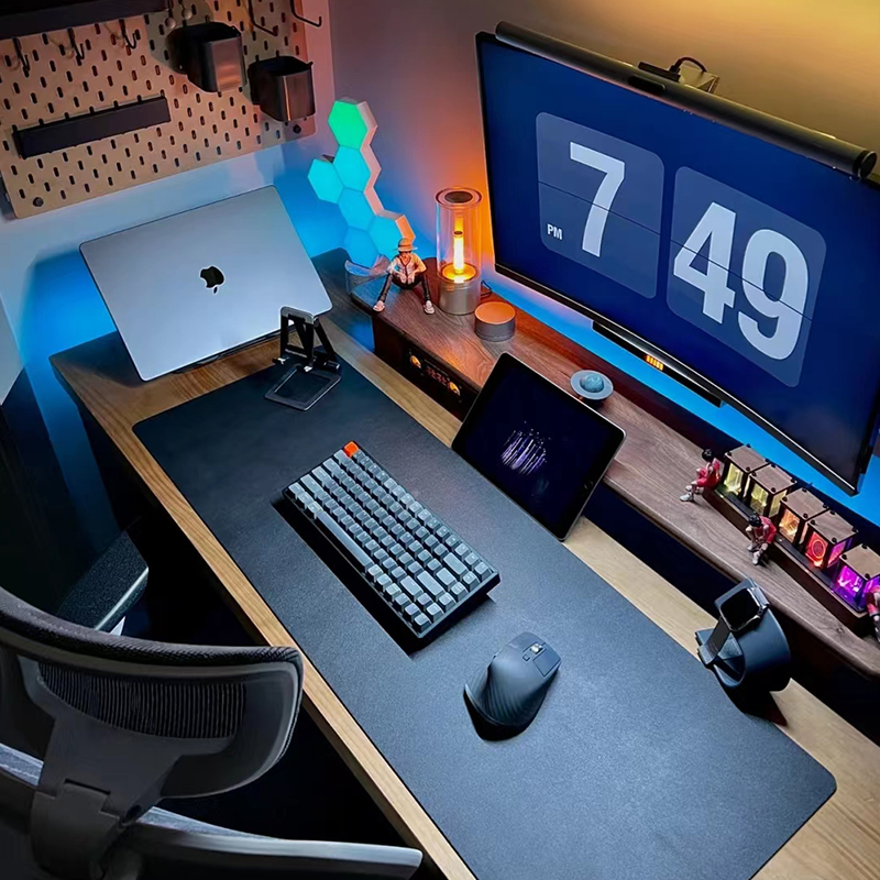 定制电脑桌黑胡桃木实木桌子工作台现代简约白蜡木榆木书桌办公桌