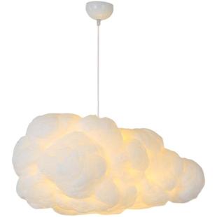 创意简约酒店商场云朵吊灯儿童房灯幼儿园装 店蚕丝云朵灯具 饰服装