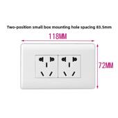 飞雕118型二插2插十孔10孔6孔二位五孔开关插座家用面板长方形