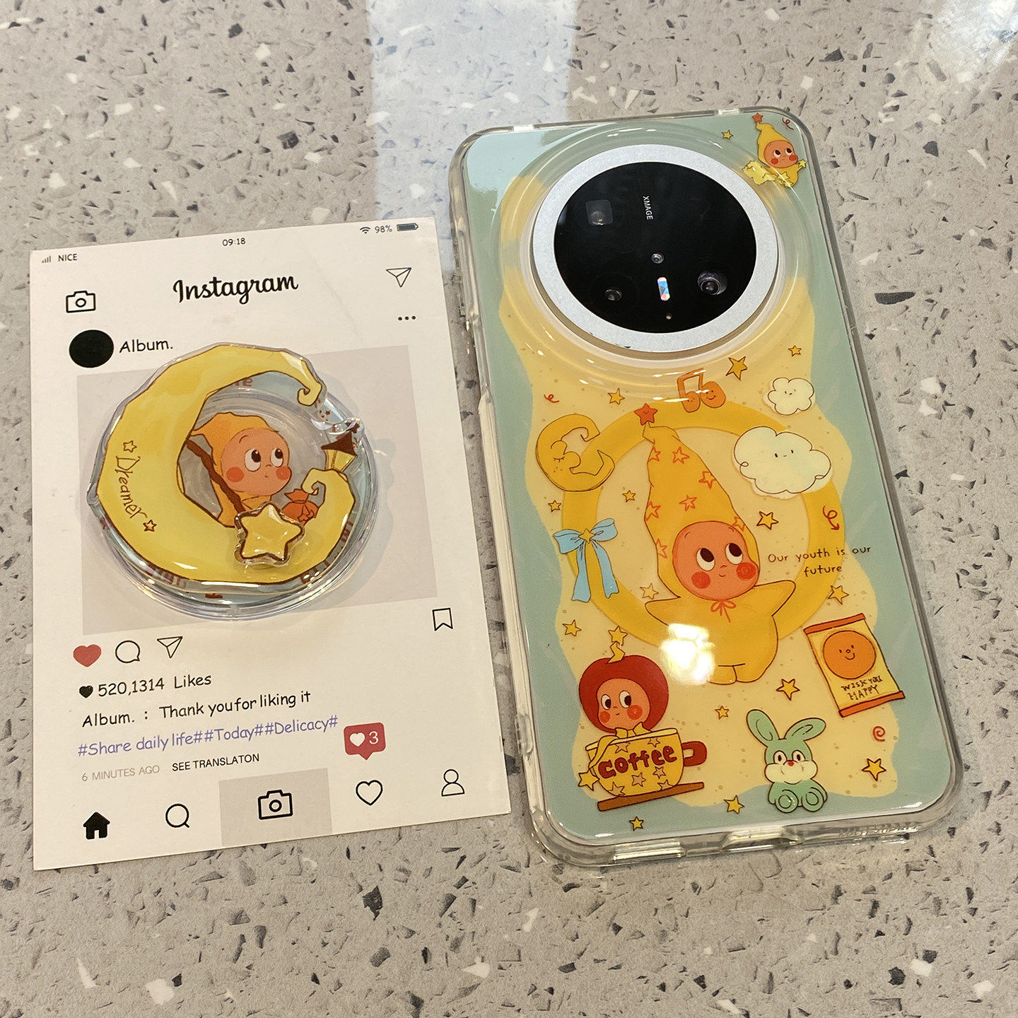 可爱卡通星星人磁吸支架适用华为mate80promax手机保护壳mate70pro挂绳mate60新款p80外壳pura70保护套高级感