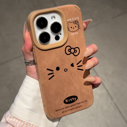 复古棕色大孔贴皮猫咪适