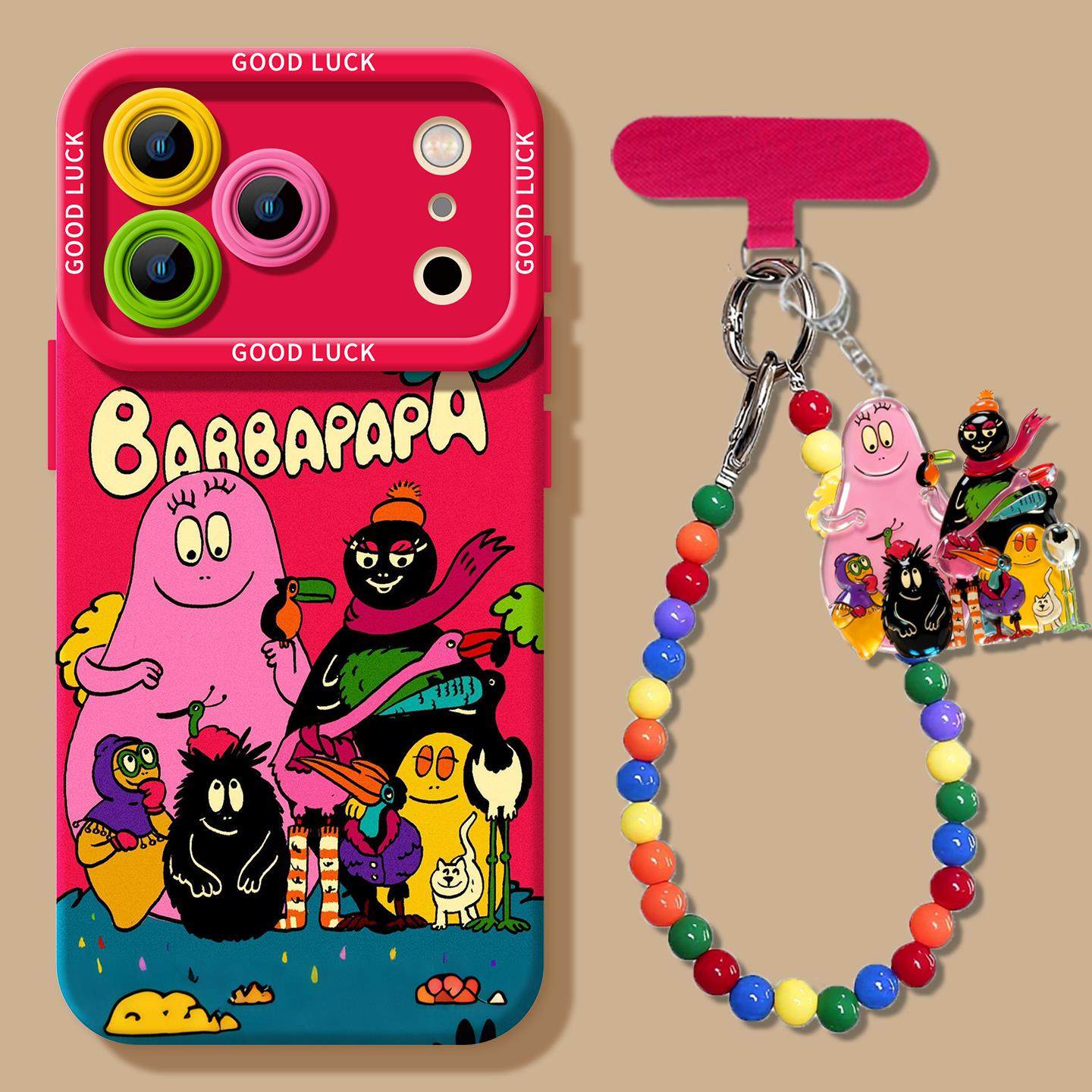 适用苹果17promax手机壳iphone16新款巴巴爸爸16pro复古卡通17硅胶pro带挂绳14小众高级感15pro防摔13女17pro