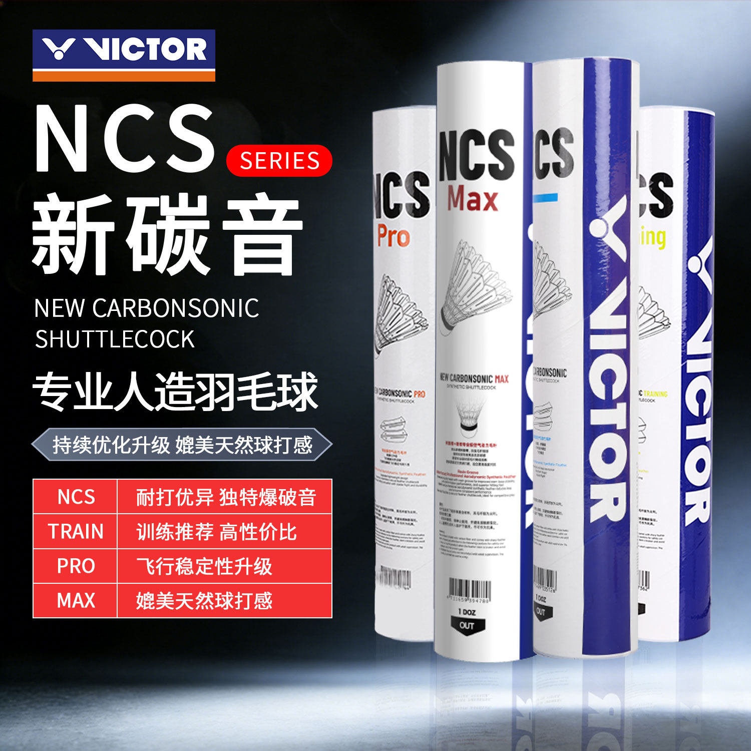 VICTOR/威克多胜利新碳音人造羽毛球12只装耐打NCS TRAIN/PRO/MAX,运动/瑜伽/健身/球迷用品,羽毛球,淘宝优惠券,粉丝福利购,淘宝优惠卷