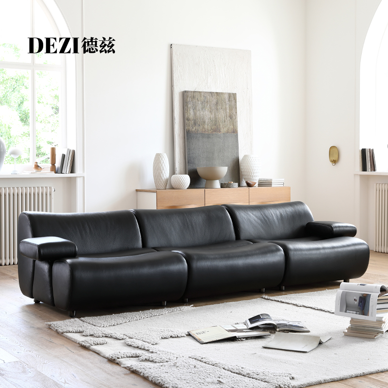 德兹意式极简设计师头层牛皮