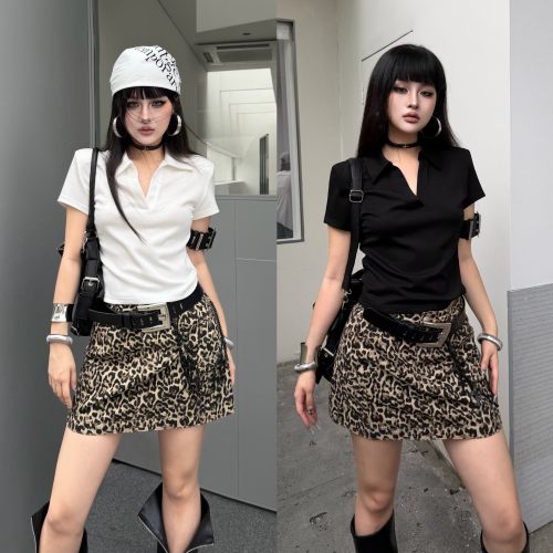 Blackgirl美式辣妹短袖半裙套装
