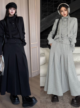 Blackgirl【松弛假日】原创设计半裙套装女秋冬高级气质休闲显瘦