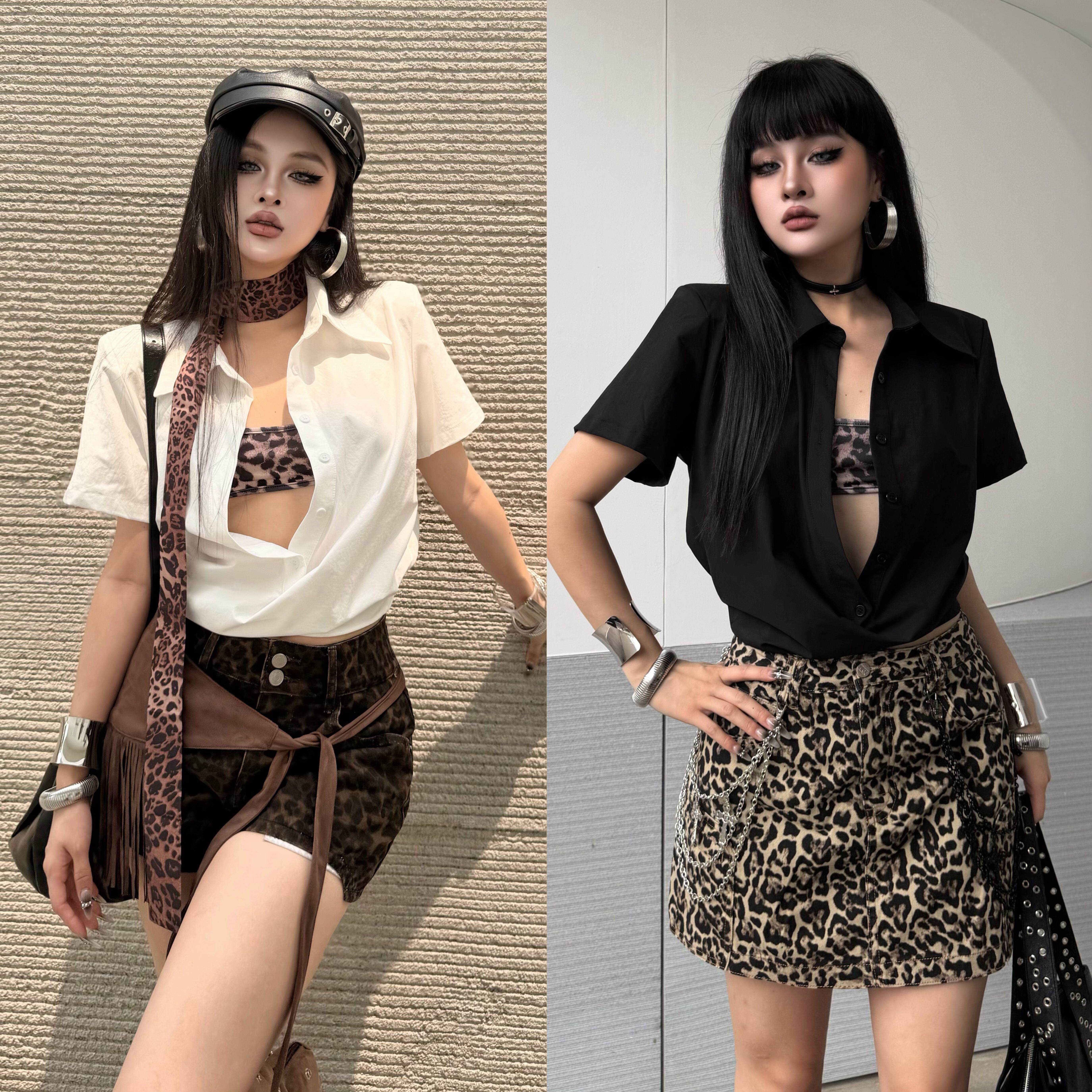Blackgirl翻领纯色上衣T恤夏季