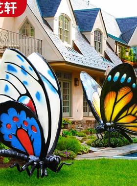 户外玻璃钢昆虫雕塑仿真蝴蝶摆件园林景观小品花园装饰品庭院造景