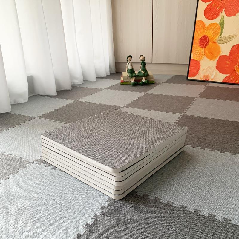棉麻床边地毯卧室全铺大面积客厅阳台飘窗榻榻米自由裁剪拼接地垫