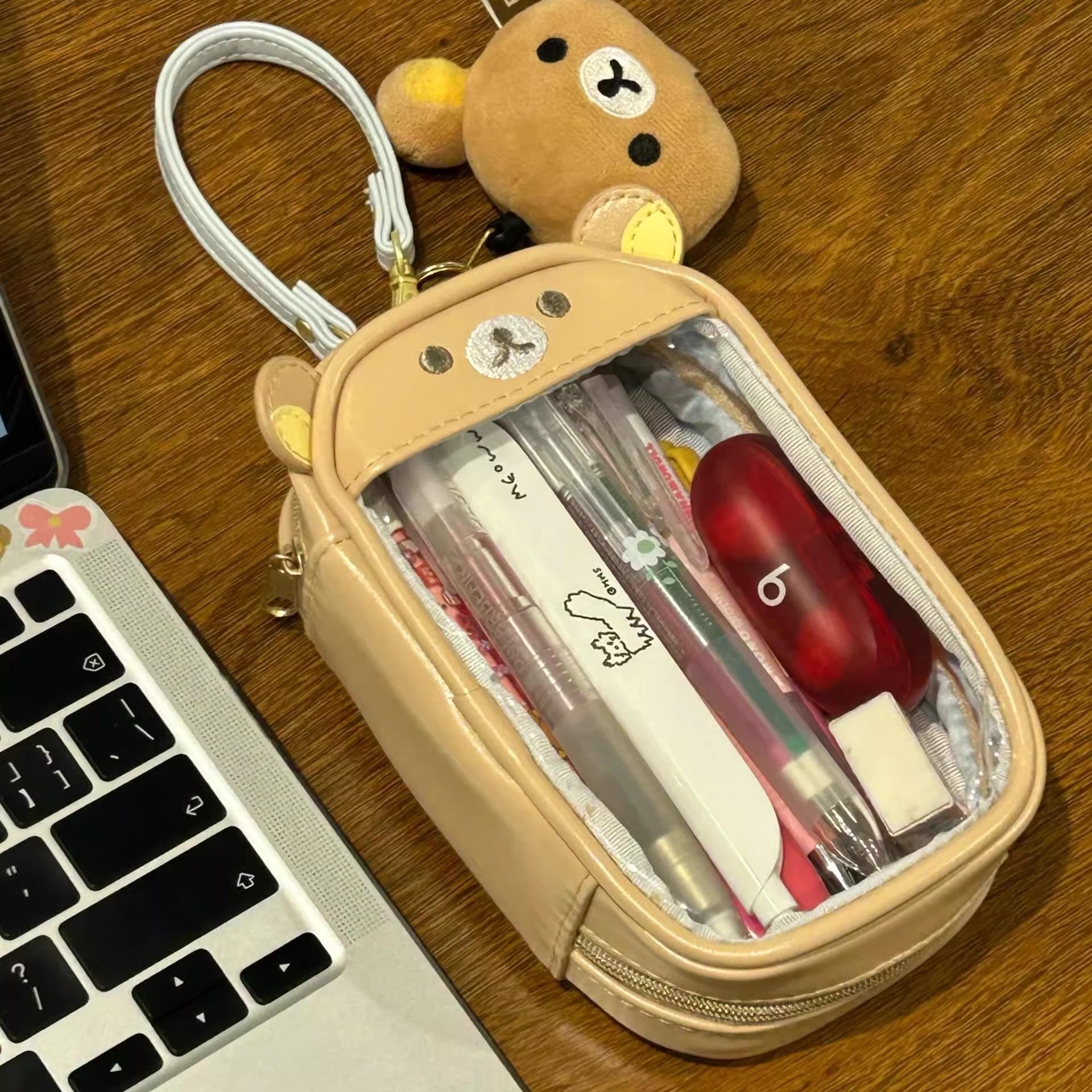 轻松熊笔袋ins风高颜值大容量化妆包痛包女学生文具收纳袋铅笔盒