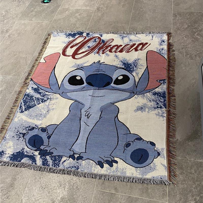卡通史迪奇星际宝贝Stitch覆古装饰挂毯沙发毯盖毯床毯毛毯针织毯