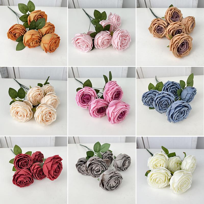 玫瑰花束仿真花艺婚礼堂装饰绢花绣球宴牡丹会厅布置路引花插花