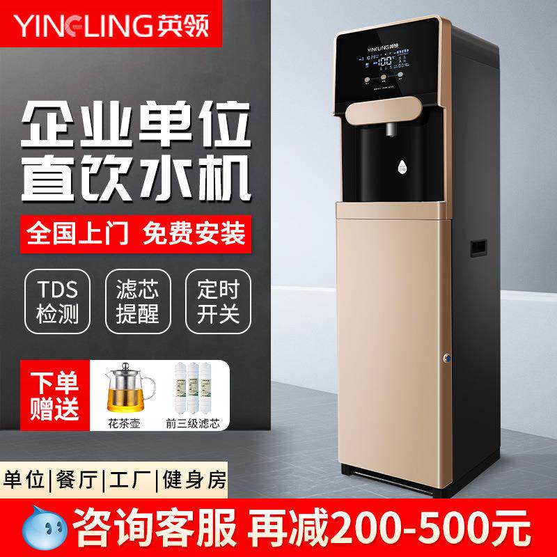英领直饮水机商用RO反渗透过滤饮水机净水器加热一体机立式直饮机