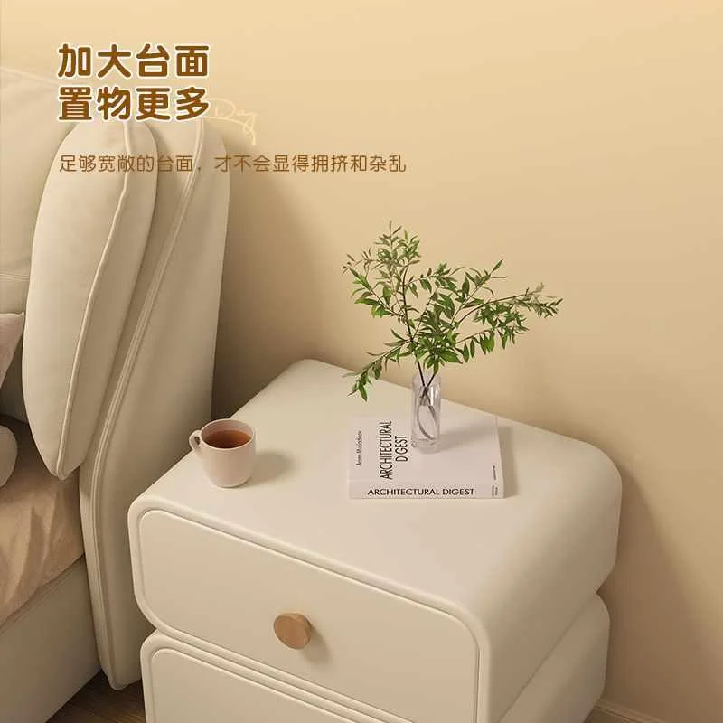奶油风床头柜现代简约小型床边柜儿童床卧室头置物架收纳储新品
