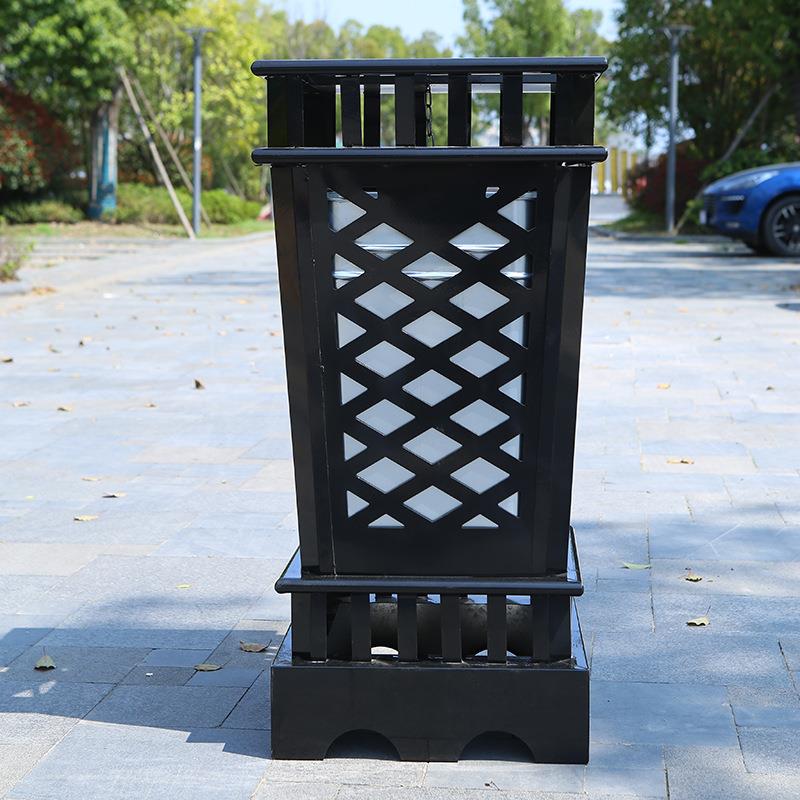 户外不锈钢果皮烟灰垃圾桶创意铁艺网格环卫公园小区垃圾箱可回收