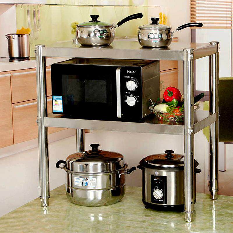 304厨房不锈钢置物架 两层碗碟微波炉收纳架子防锈烤箱落地家用架,厨房/烹饪用具,厨房置物架/置物柜/角架,淘宝优惠券,粉丝福利购,淘宝优惠卷