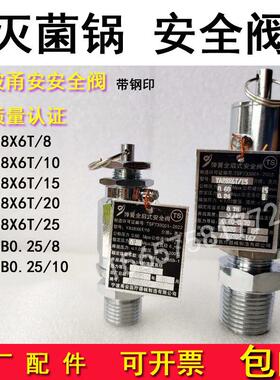 宁波甬安YA28X6T/8 10 15灭菌器全启式安全阀消毒锅配件0.24/0.28