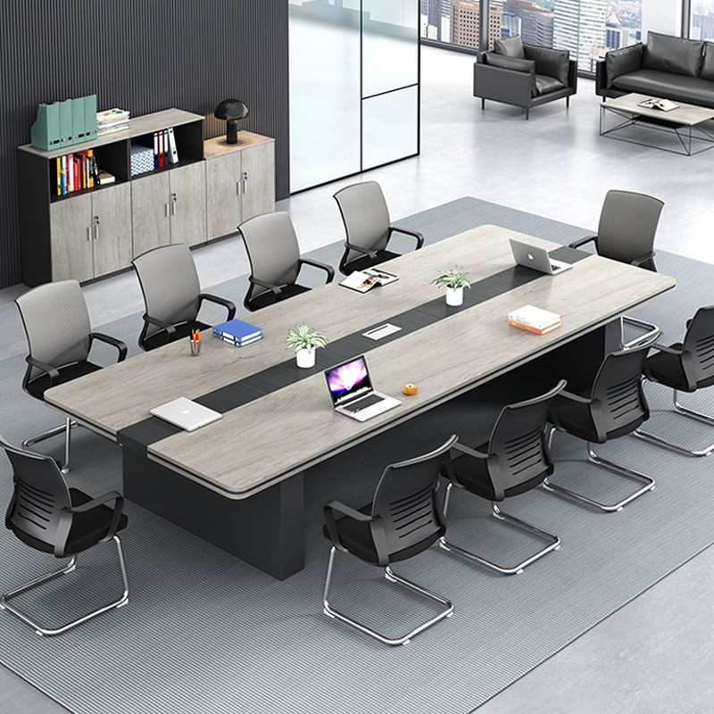 会议室加厚会议桌椅组合简约现代大型洽谈桌长桌10-20办公桌实木