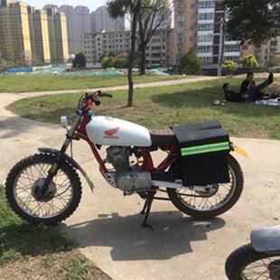 黑色帆布驼包摩托车包侧边挂包驮包电动车后座挎包尾包邮政包防水