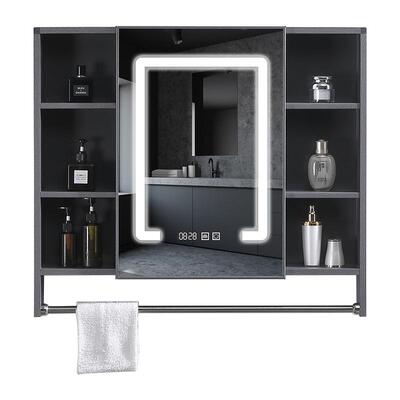 zq太空铝智能镜柜带灯光除雾卫生间挂墙式镜箱厕所置物架收纳带镜