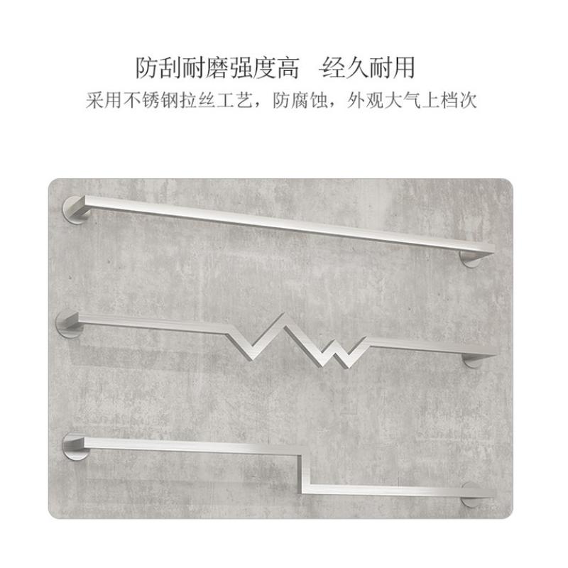 服装店上墙正挂多字型挂衣架陈列架不锈钢拉丝方管正挂杆壁挂式